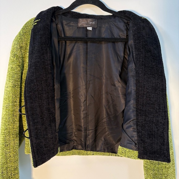 Dahlia Popovits Green Professional Artsy Tailored Blazer Jacket Women Size XL - Picture 14 of 16